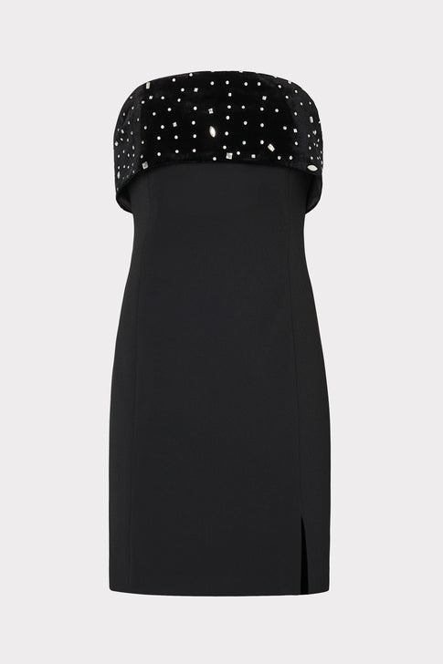 Indy Crystal Embellished Mini Dress Black/Silver Image 1 of 4