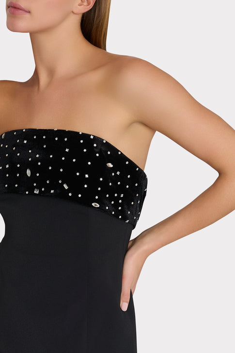 Indy Crystal Embellished Mini Dress Black/Silver Image 3 of 4