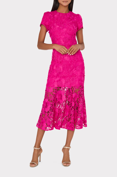 Tahlia Lace Dress Fuchsia Image 2 of 5