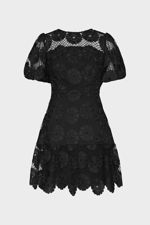 Yasmin Daisy Lace Dress Black Image 1 of 4