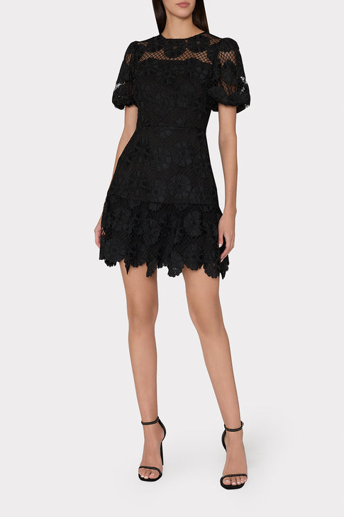 Yasmin Daisy Lace Dress Black Image 2 of 4