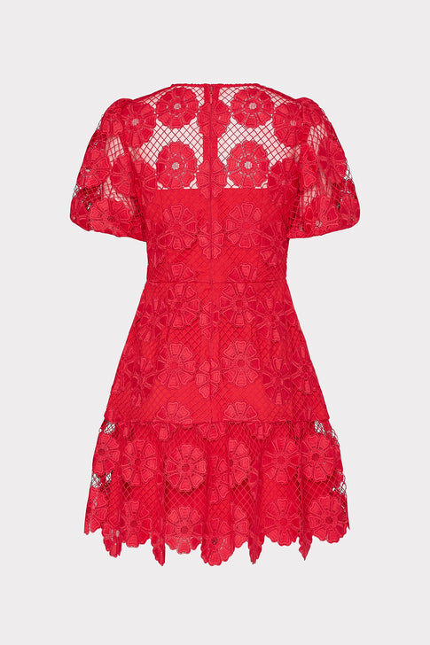 Yasmin Daisy Lace Dress Red Image 5 of 5