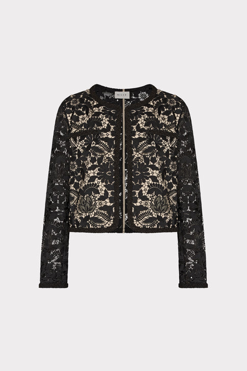 3D Garden Lace Jacket Black Image 1 of 4