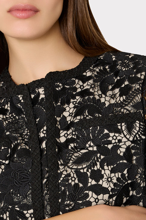 3D Garden Lace Jacket Black Image 3 of 4