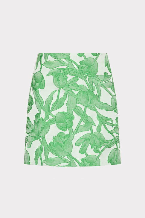 Tulip Jacquard Modern Mini Skirt Green Multi Image 1 of 4