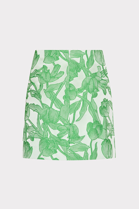 Tulip Jacquard Modern Mini Skirt Green Multi Image 4 of 4