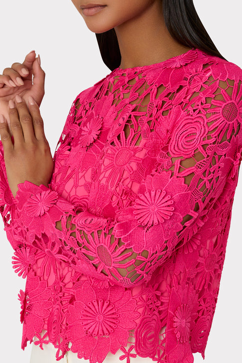 Nori 3D Lace Shirt Milly Pink Image 3 of 4