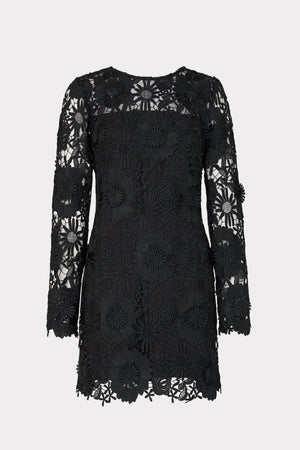 Nessa 3D Lace Dress in Black MILLY