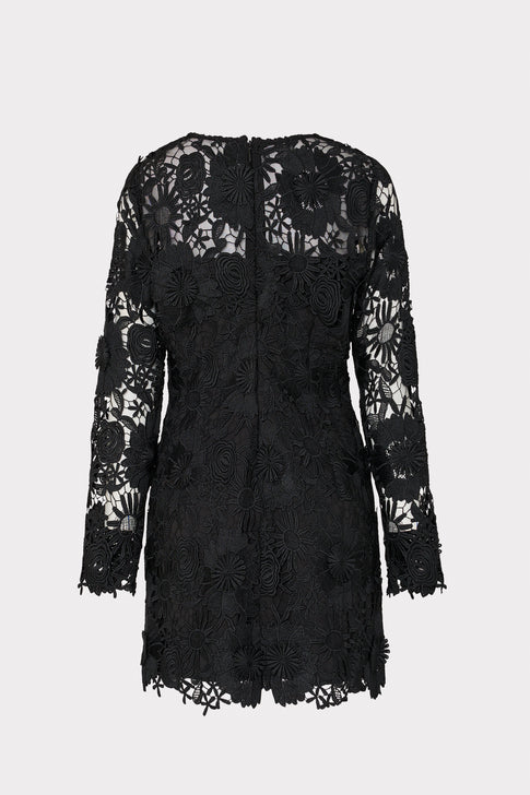 Nessa 3D Lace Dress in Black