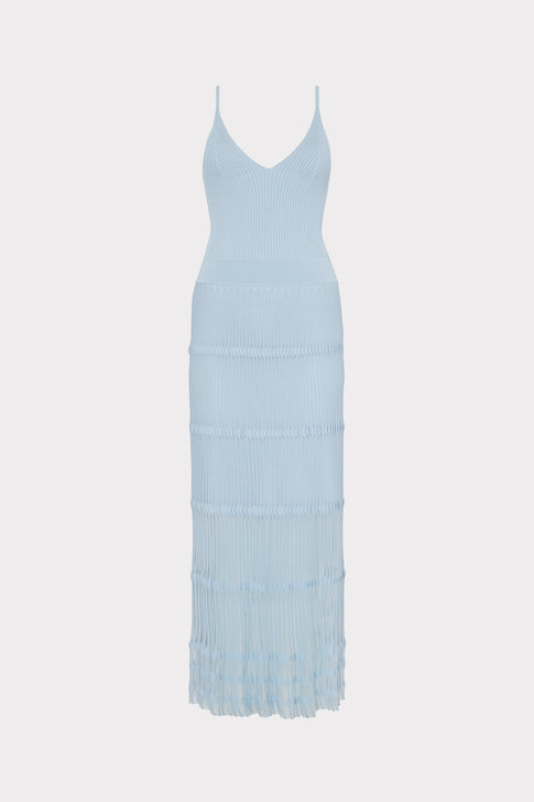 Sheer Knit Cami Dress Light Blue Image 1 of 4