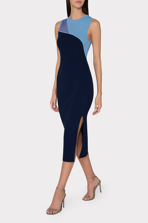 Kyle Color Block Knit Midi Dress Blue Multi Image 3 of 4