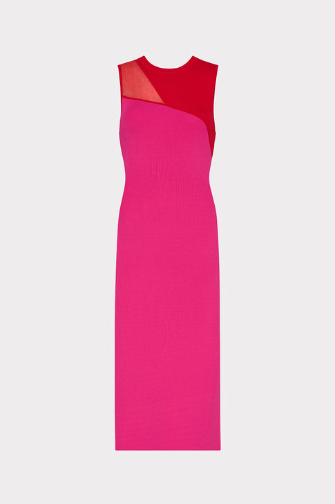 Kyle Color Block Knit Midi Dress Pink Multi Image 1 of 4