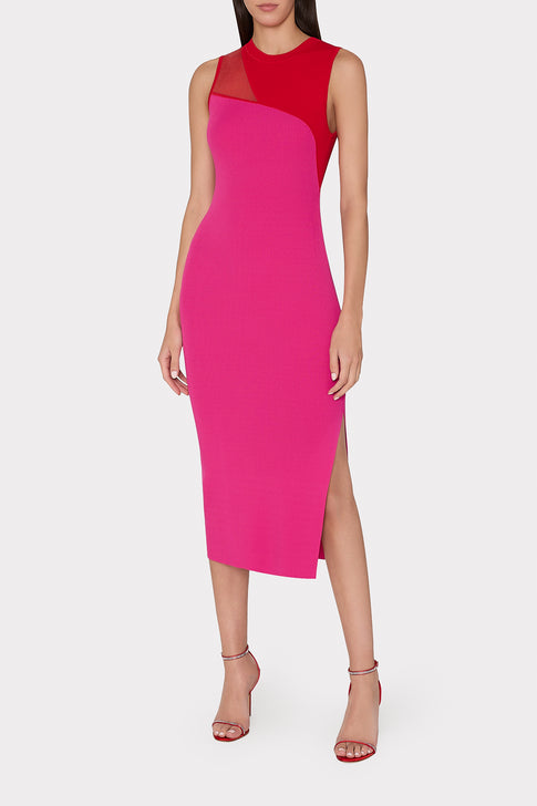 Kyle Color Block Knit Midi Dress Pink Multi Image 2 of 4