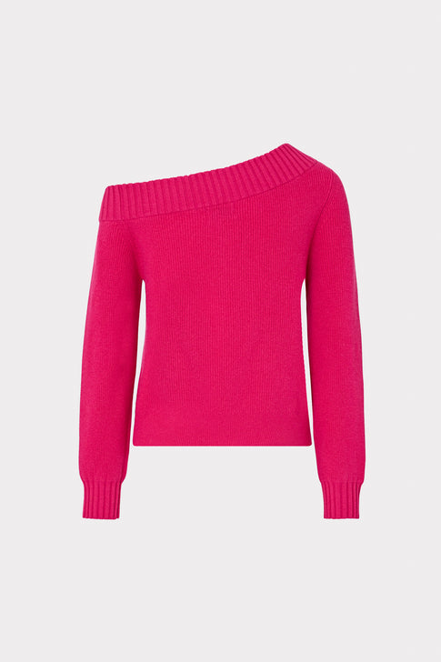 Off The Shoulder Sweater in Fuchsia MILLY