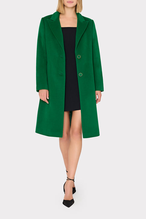 Single Breasted Wool Coat Green Image 2 of 4