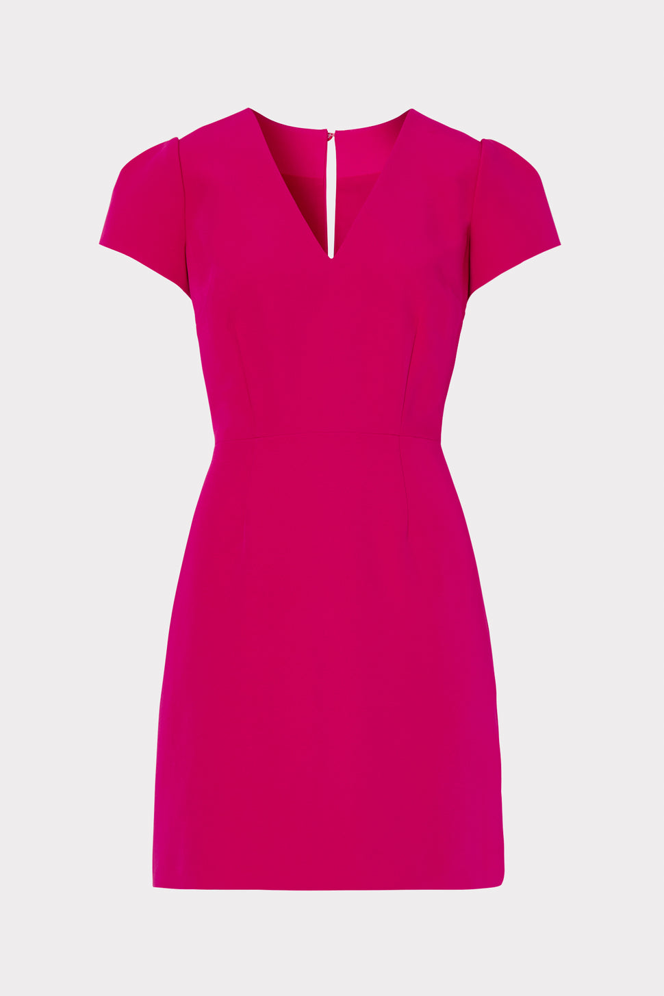 Atalie Cady Short Sleeve V-Neck Mini Dress in Fuchsia