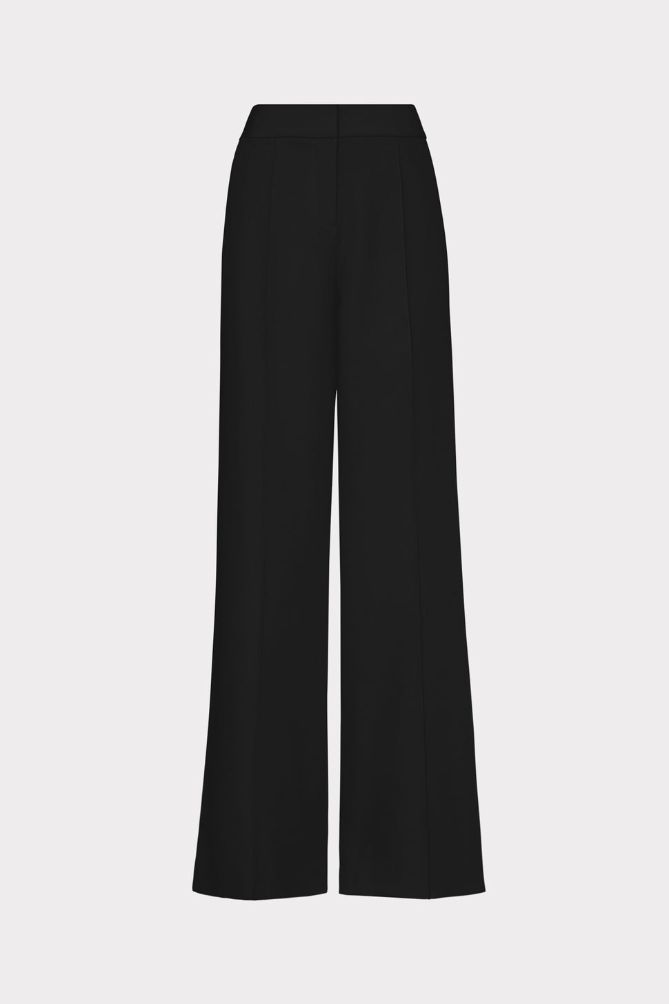 Black Silk Crepe Pleat Detail Pant - WOMEN Pants