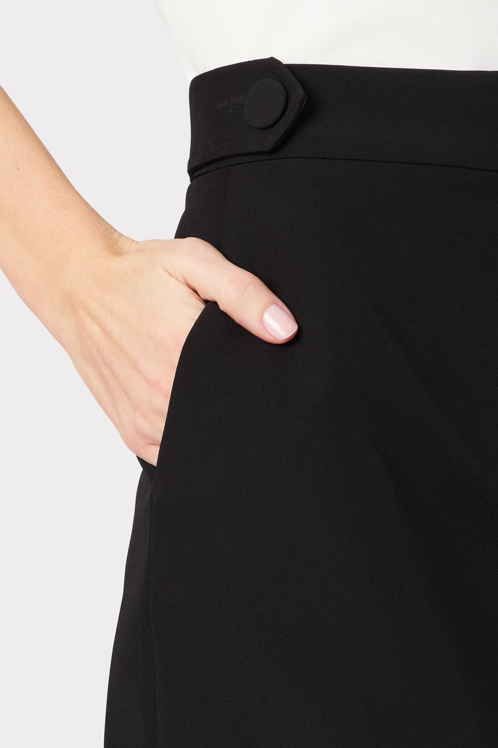 Women's Button Black Shorts