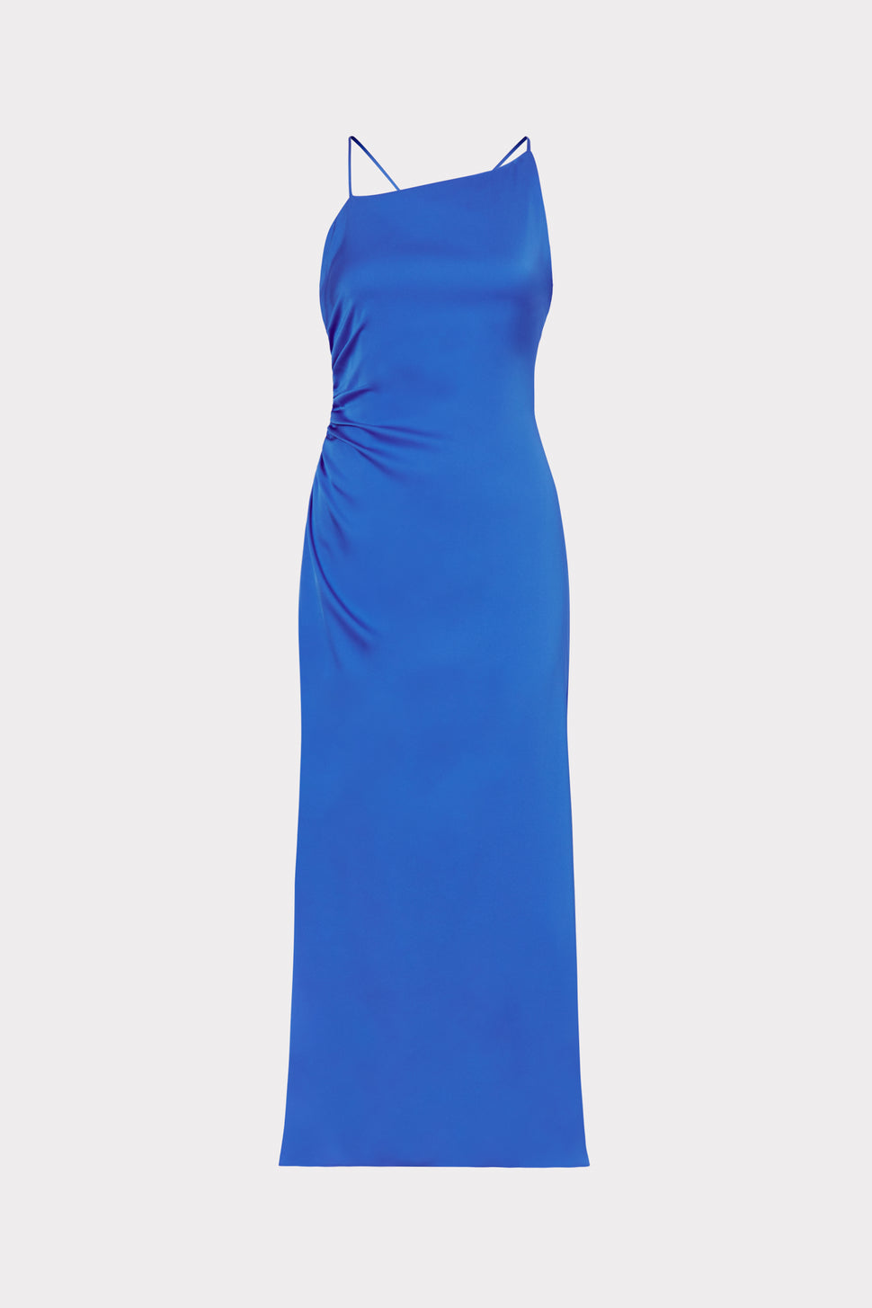 Electric Blue Silk Georgette Midi Dress - Ready to Wear