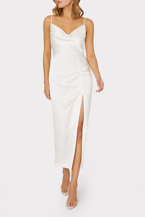 White Satin Dresses, White Silky & Slip Dresses