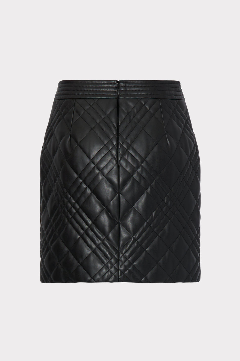 Louis Vuitton Pinstripe Leather Zip-Up Mini Skirt BLACK. Size 38