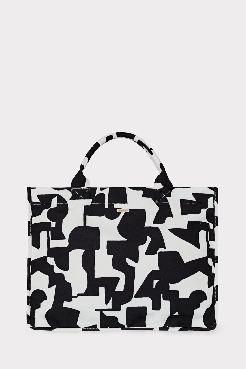 M gray Cow print leather Pocket tote bag