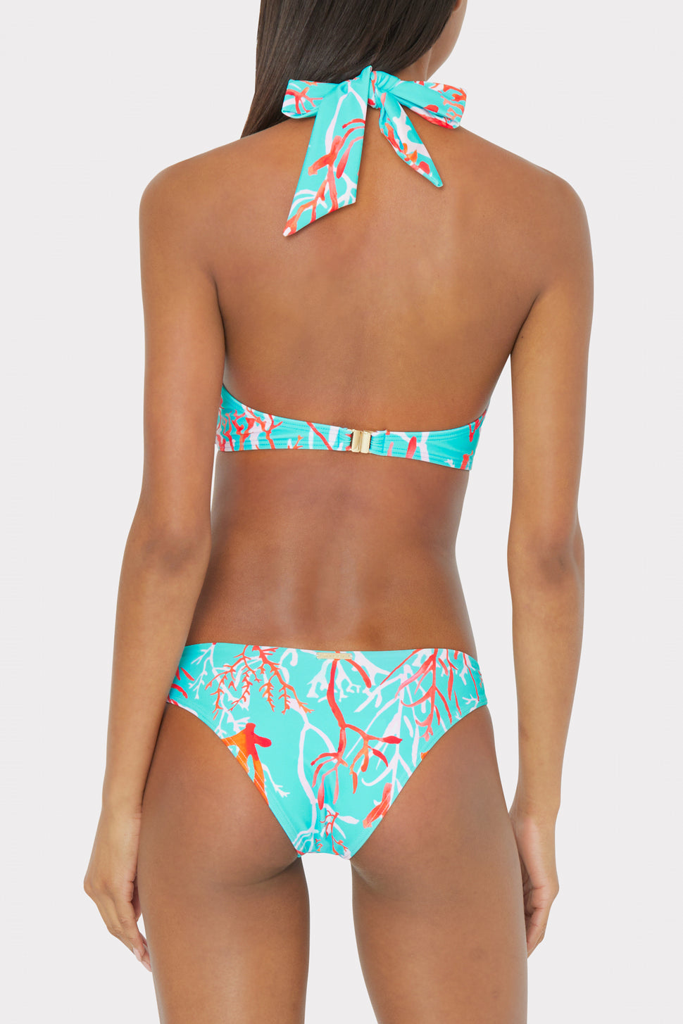 Marina bikini bottom tanga - Floral aqua