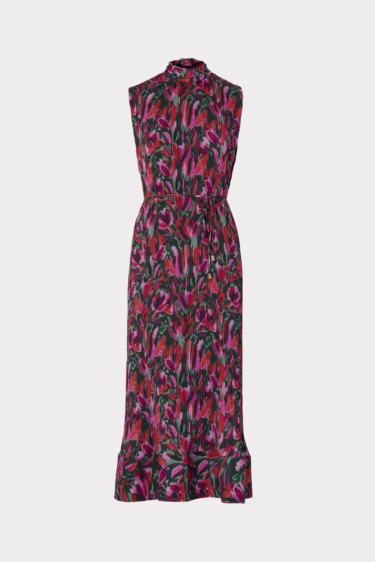 Melina Tulip Bouquet Sleeveless Midi Dress in Floral Print | MILLY