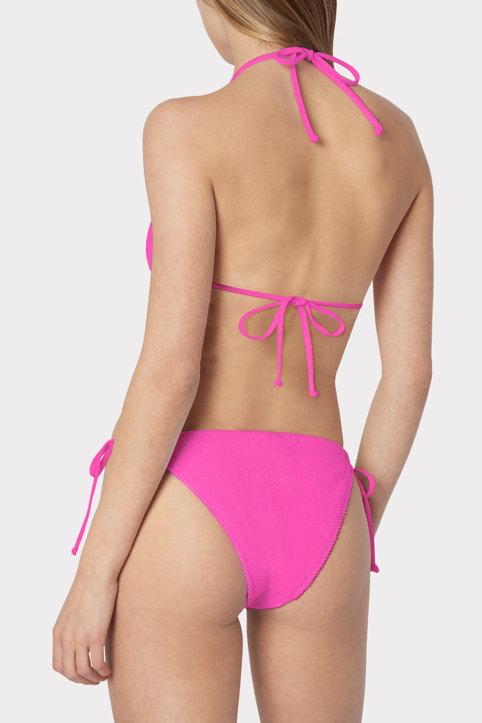 Hot Pink Frill Edge Padded Bikini Top