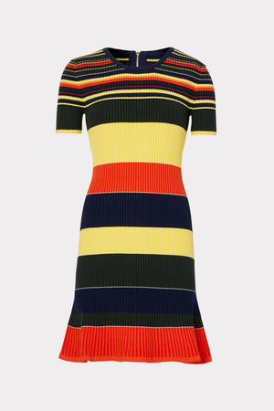 Multi Stripe Mermaid Flare Dress in Multi Stripe | MILLY