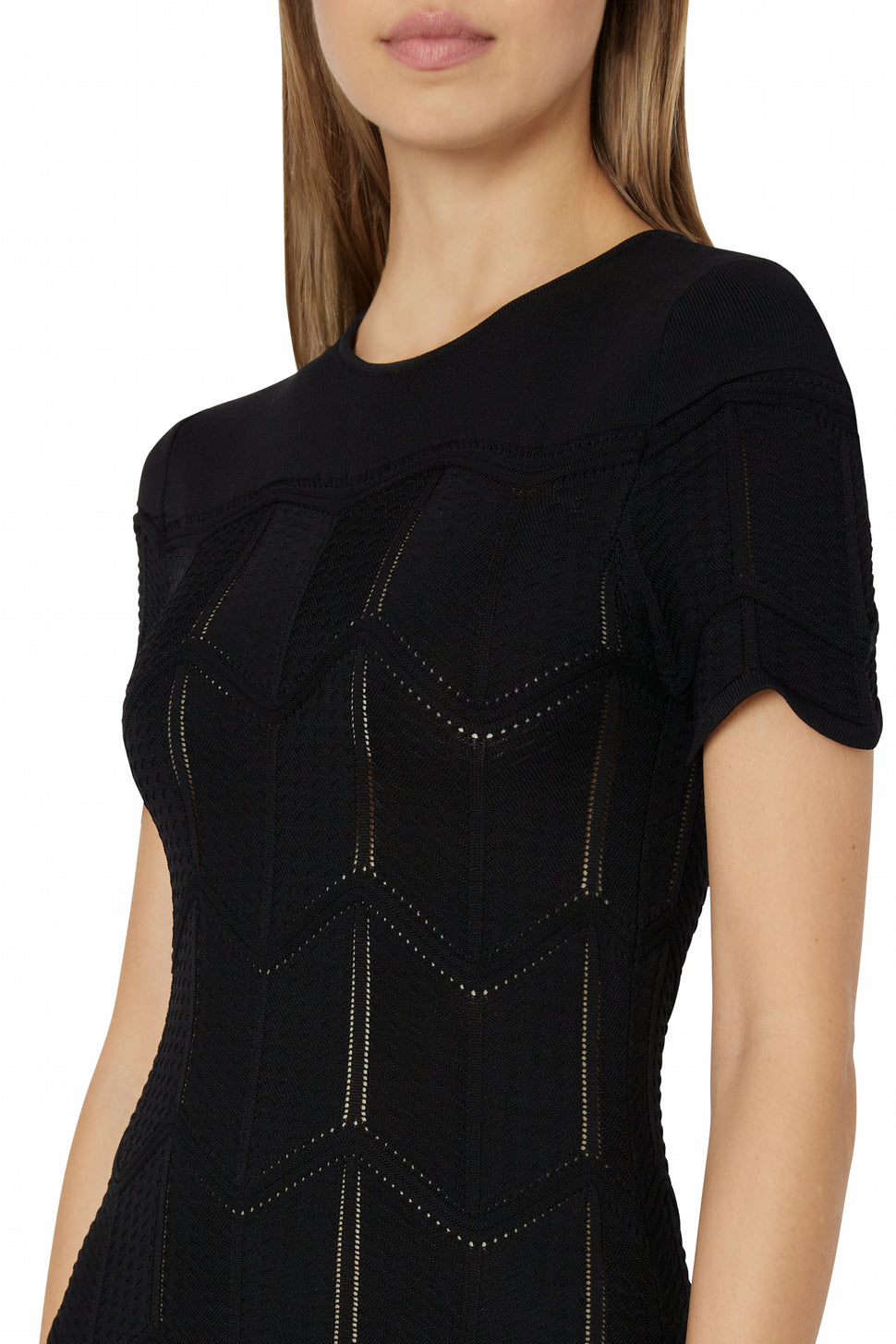 DAZY Solid Pointelle Knit Top Without Bra
