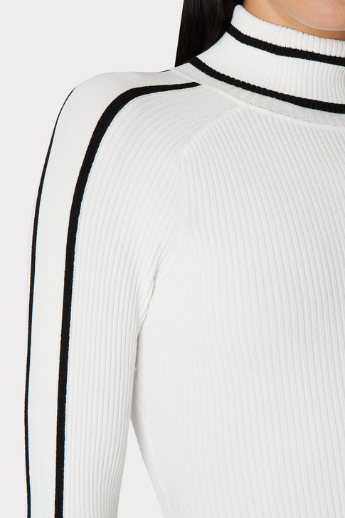 Racer Stripe Turtleneck Ecru/Black Image 3 of 4